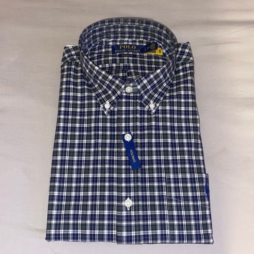 Men’s Polo Dress Shirt S Large long sleeve